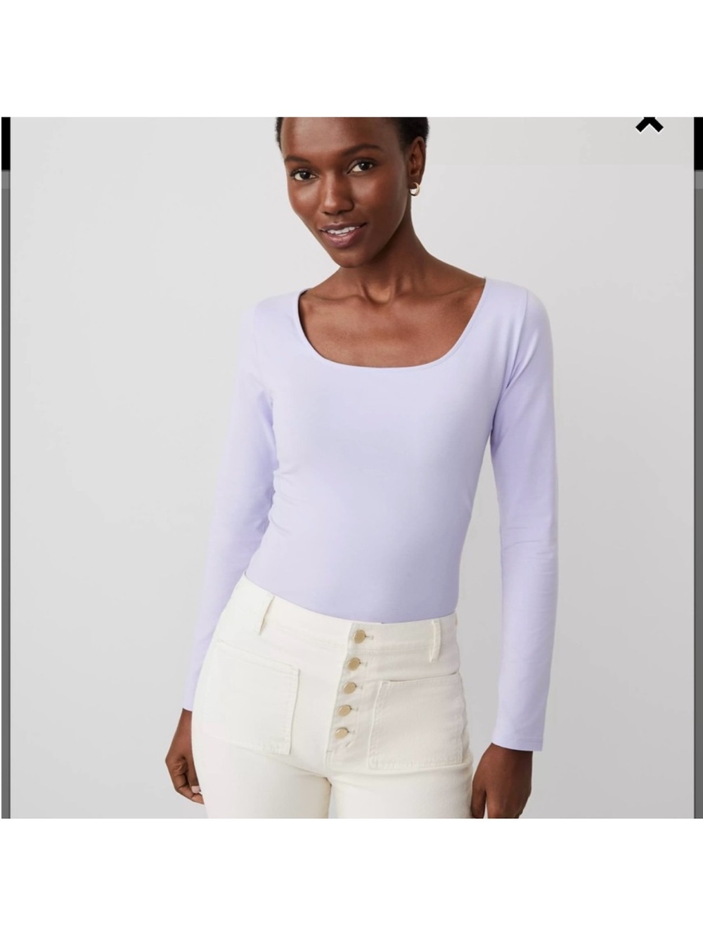 Ann Taylor Lilac Scoop Neck Long Sleeve Small